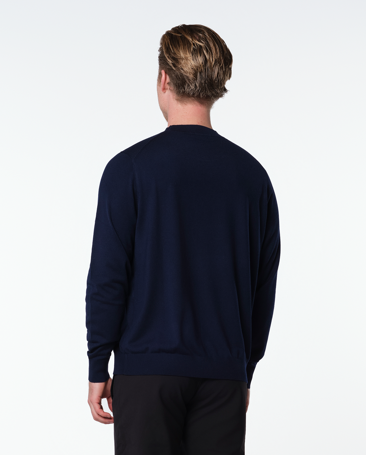 CASHWOOL CREWNECK SWEATER - NAVY