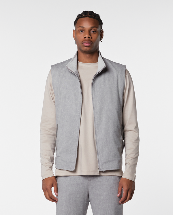 LINEN TECH GILET - IVORY