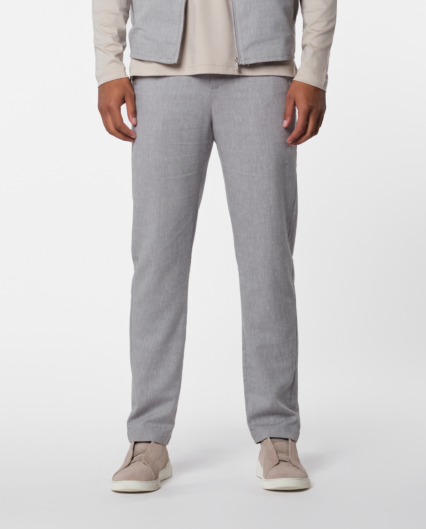 LINEN TECH TROUSER - IVORY