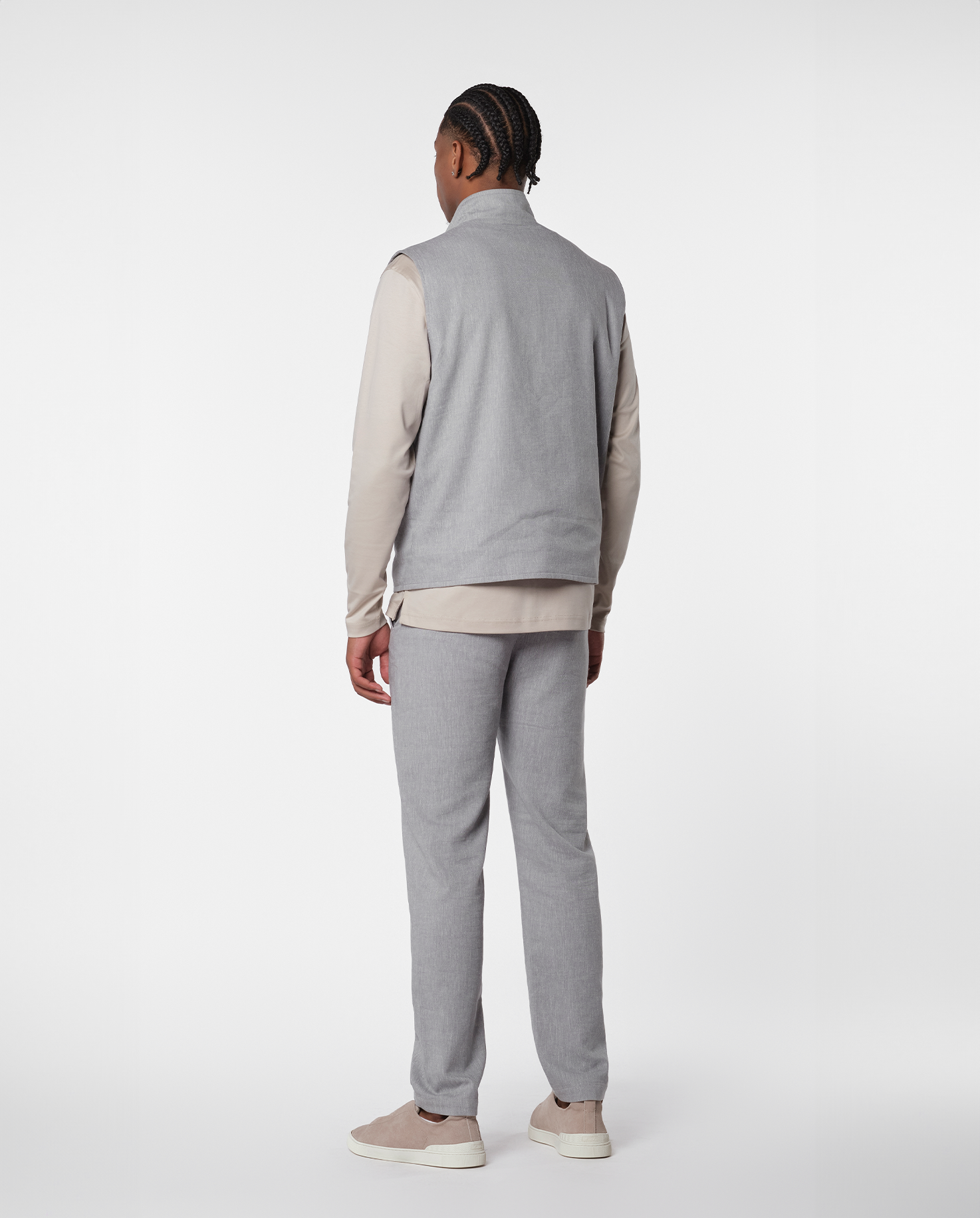 LINEN TECH GILET - IVORY