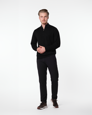 CASHWOOL HALFZIP SWEATER - BLACK