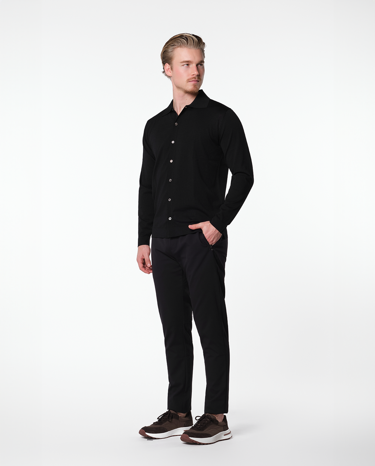KNITTED SHIRT - BLACK