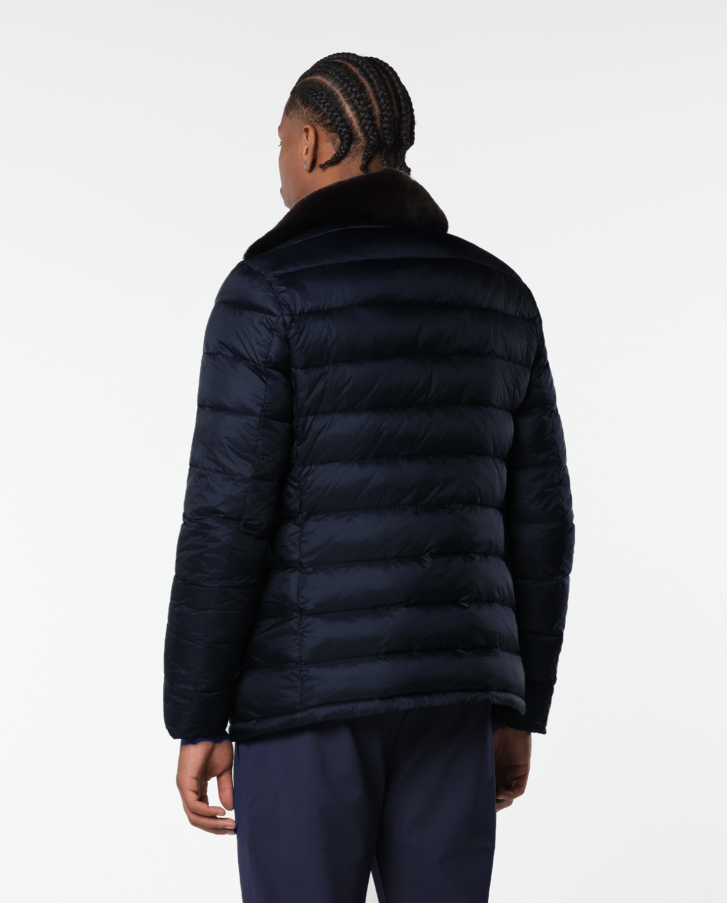 FURNECK DOWN COAT - NAVY