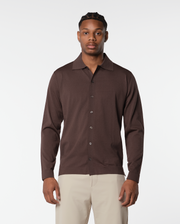 KNITTED SHIRT - BROWN