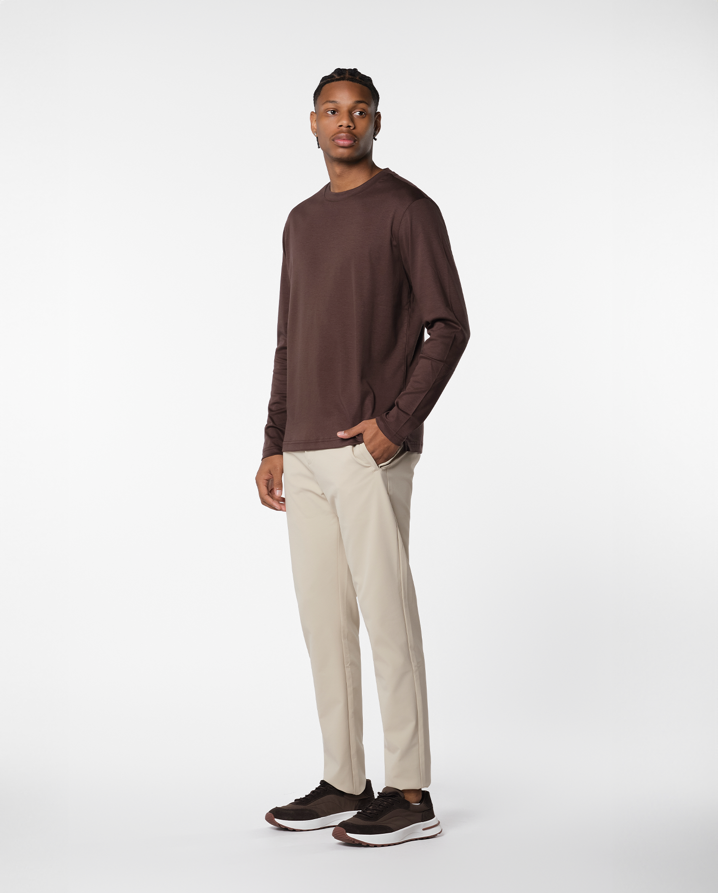 LUXE L/S T-SHIRT - BROWN