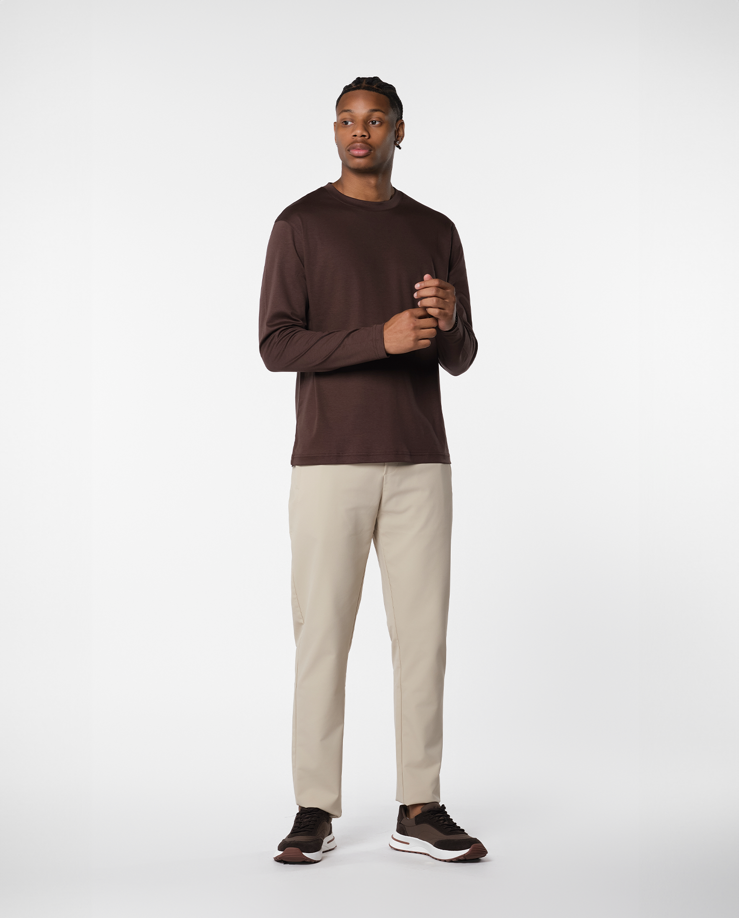 LUXE L/S T-SHIRT - BROWN