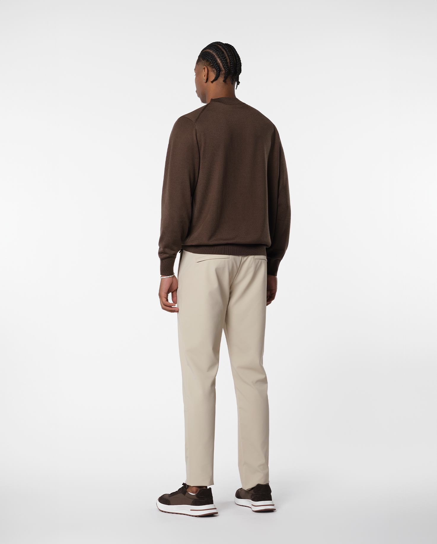 CASHWOOL CREWNECK SWEATER - BROWN