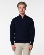 CASHWOOL HALFZIP SWEATER - NAVY
