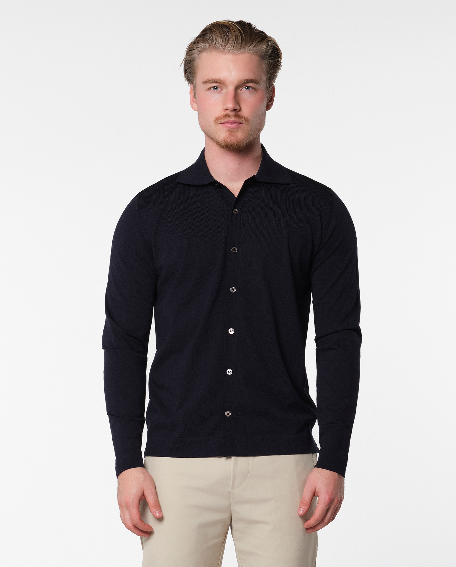 KNITTED SHIRT - NAVY