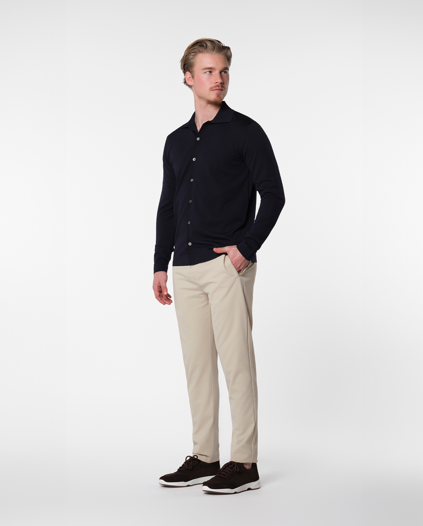 KNITTED SHIRT - NAVY