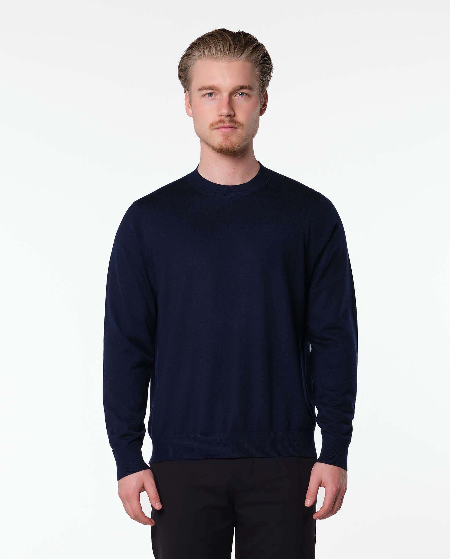 CASHWOOL CREWNECK SWEATER - NAVY