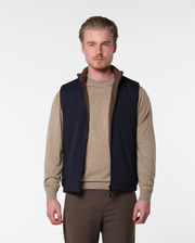 REVERSIBLE VEST - NAVY/BROWN