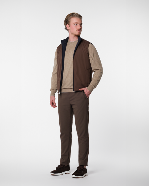 REVERSIBLE VEST - NAVY/BROWN