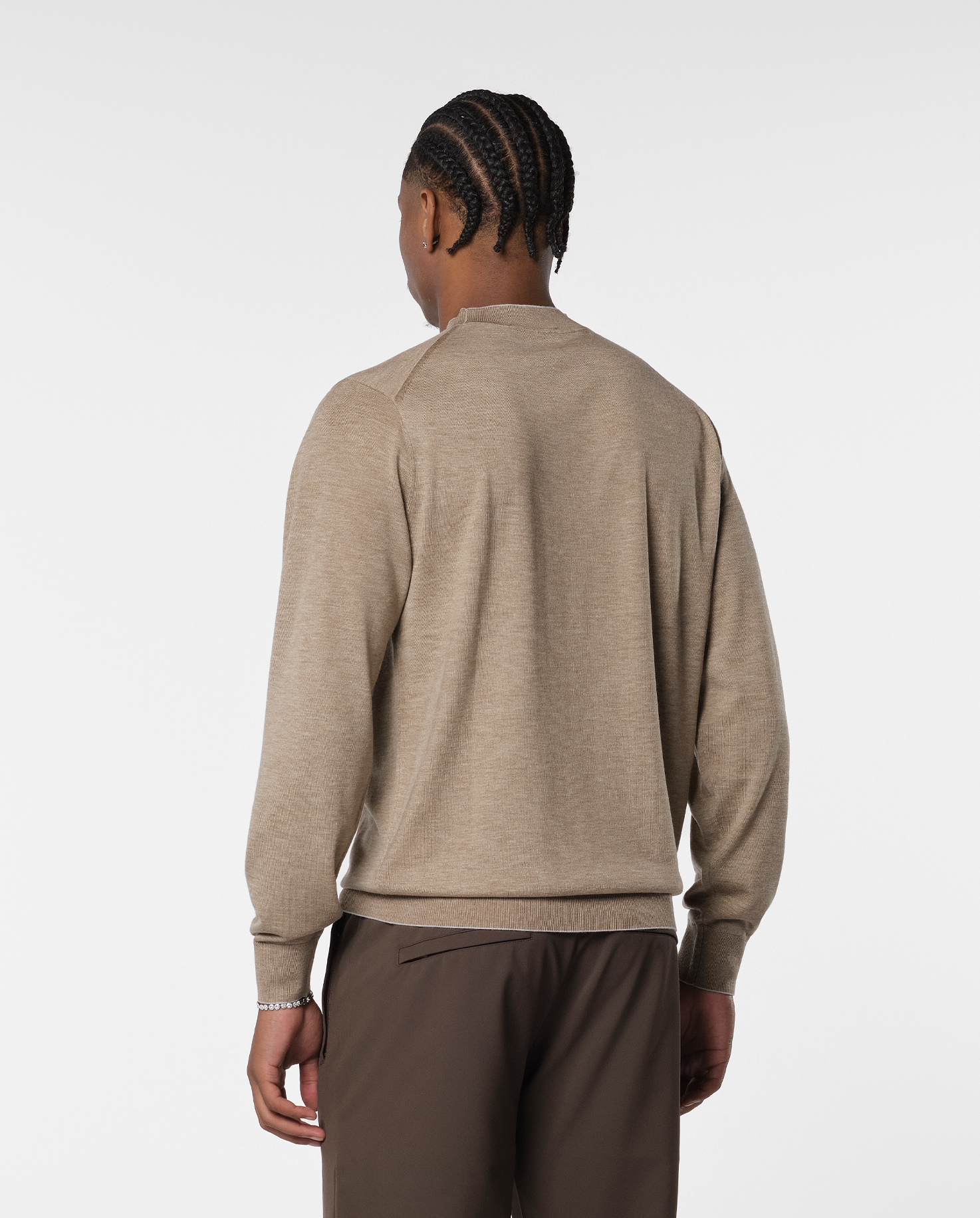 CASHWOOL CREWNECK SWEATER - BEIGE