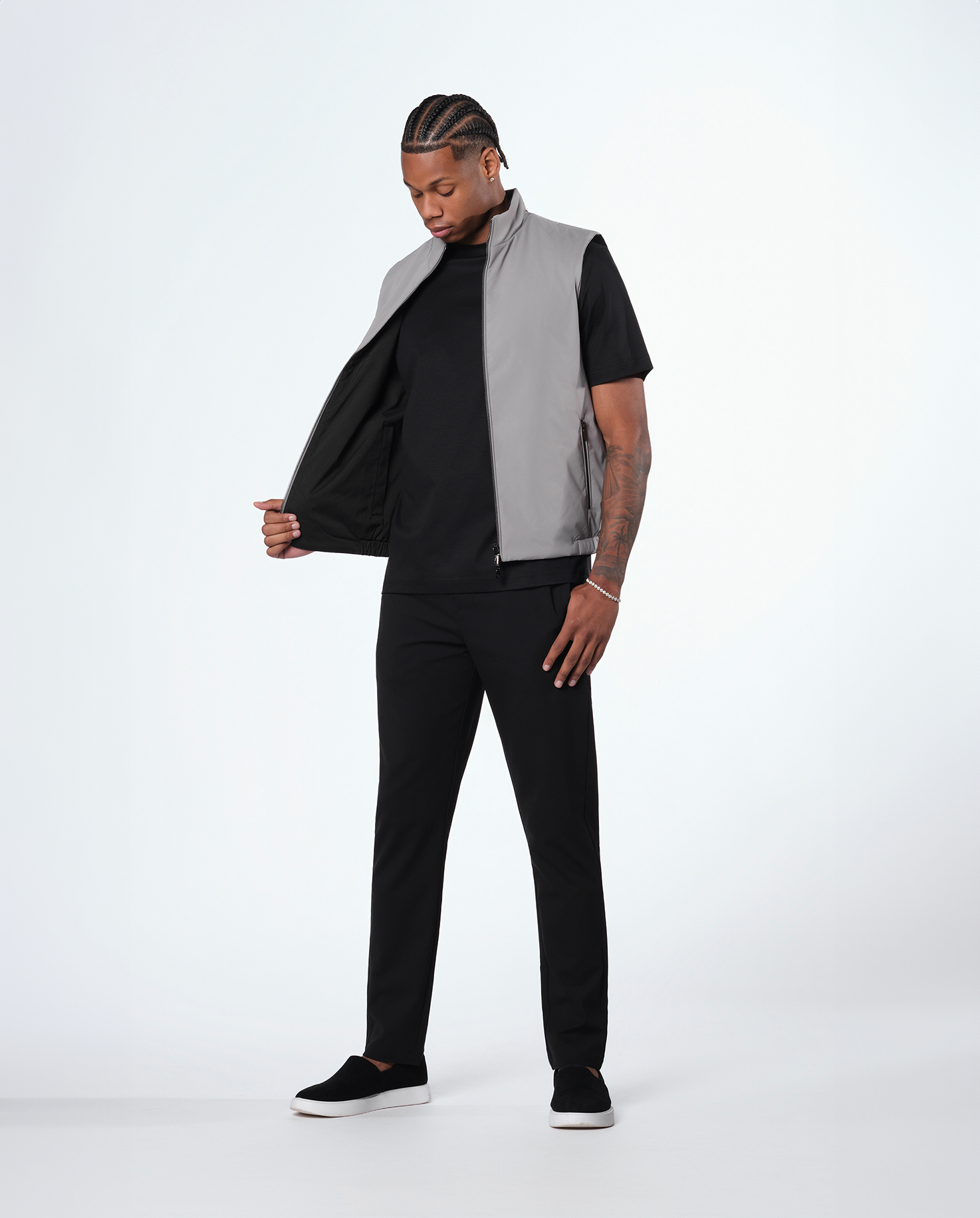 REVERSIBLE VEST - BLACK/GREY