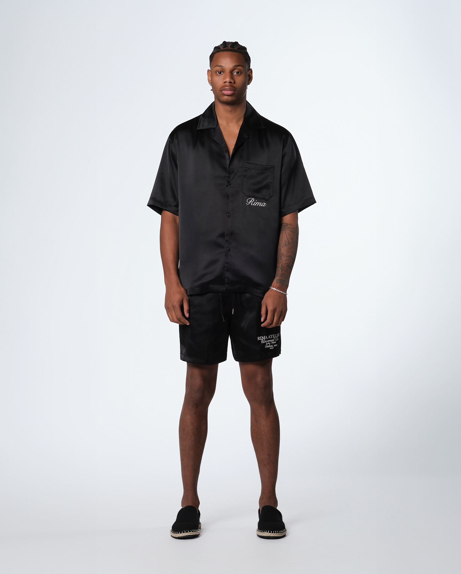 SATIN SHIRT - BLACK