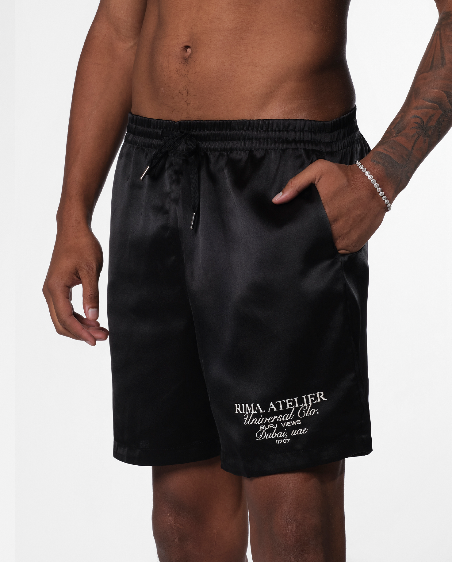 SATIN SHORTS - BLACK