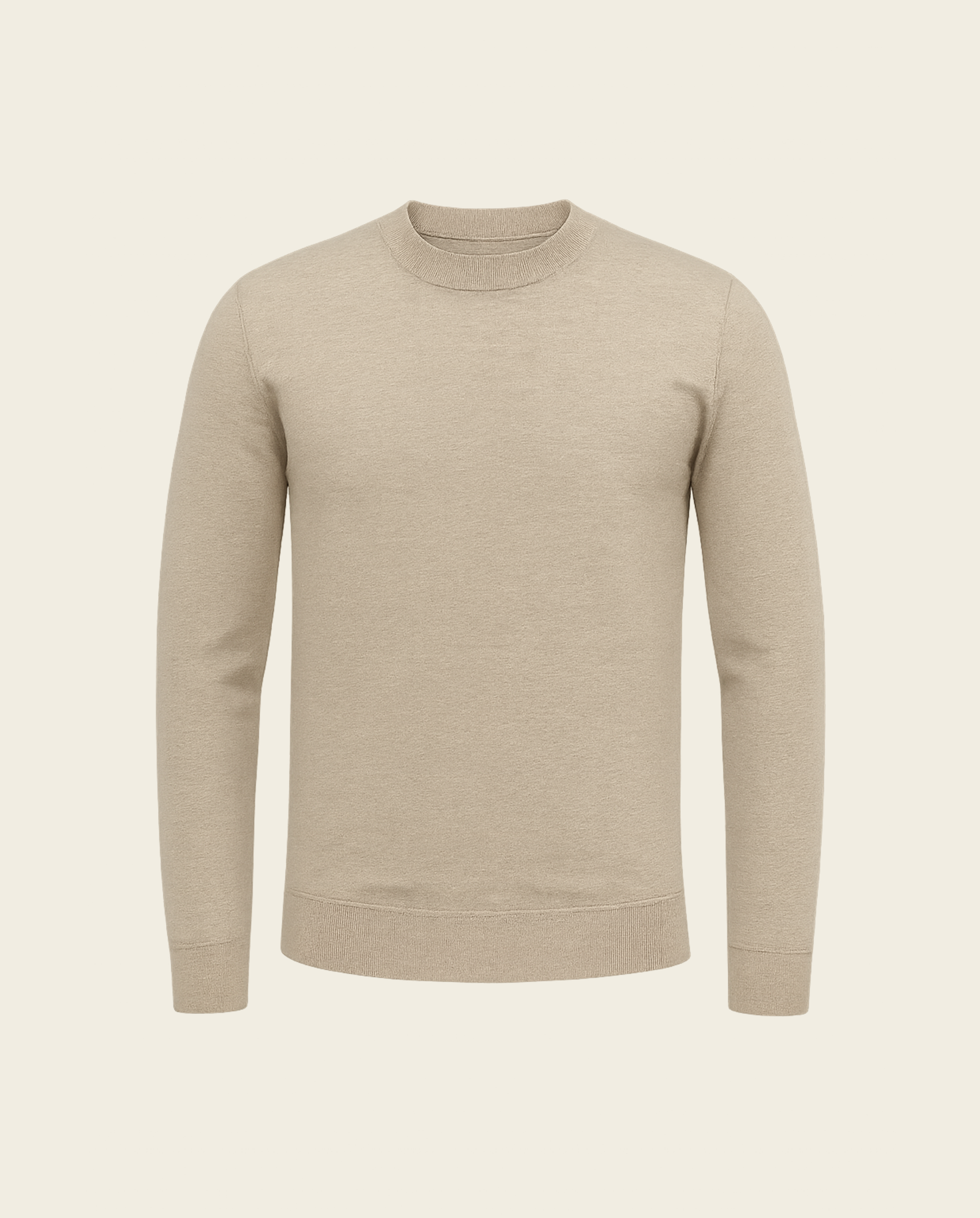 CASHWOOL CREWNECK SWEATER - BEIGE