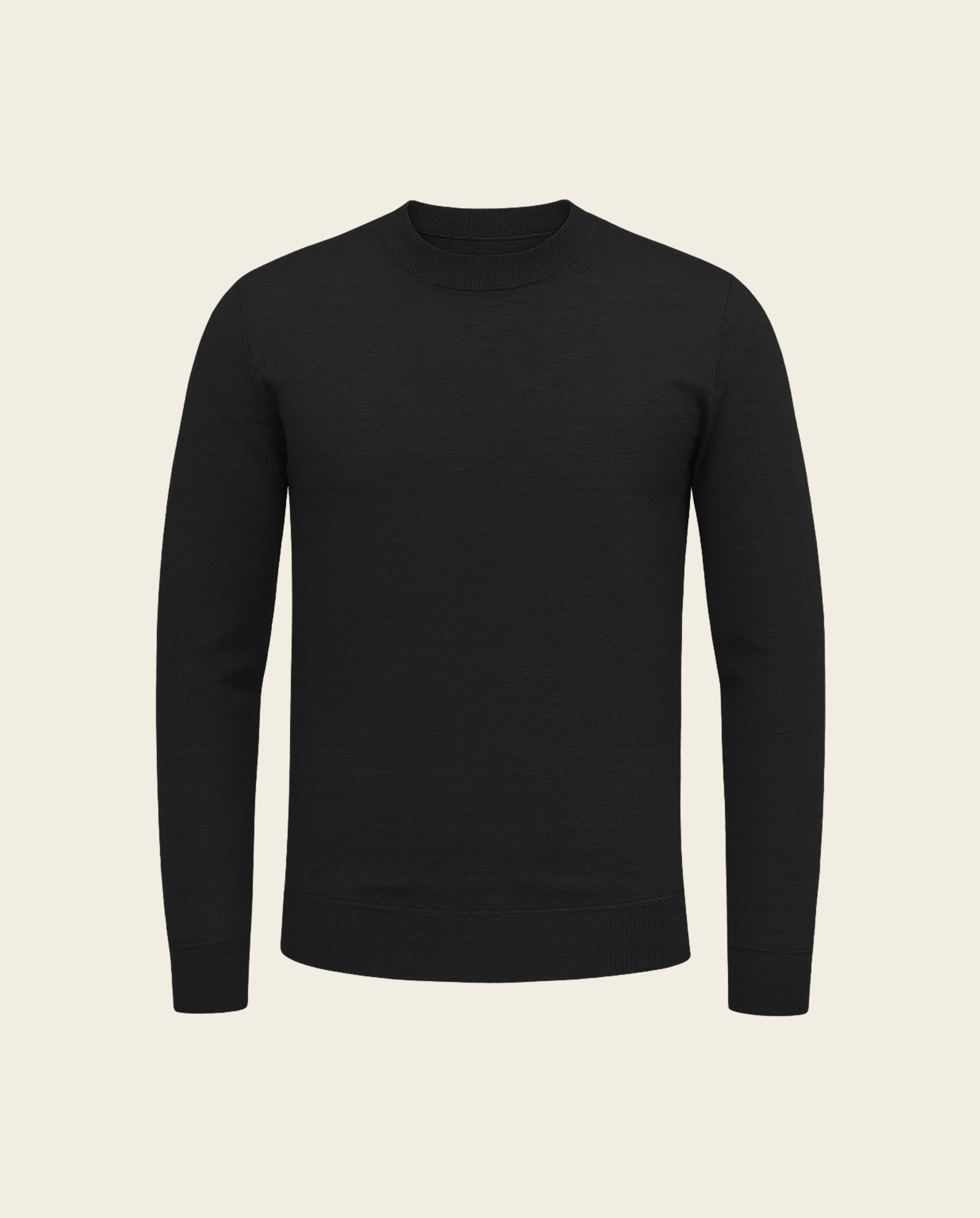 CASHWOOL CREWNECK SWEATER - BLACK