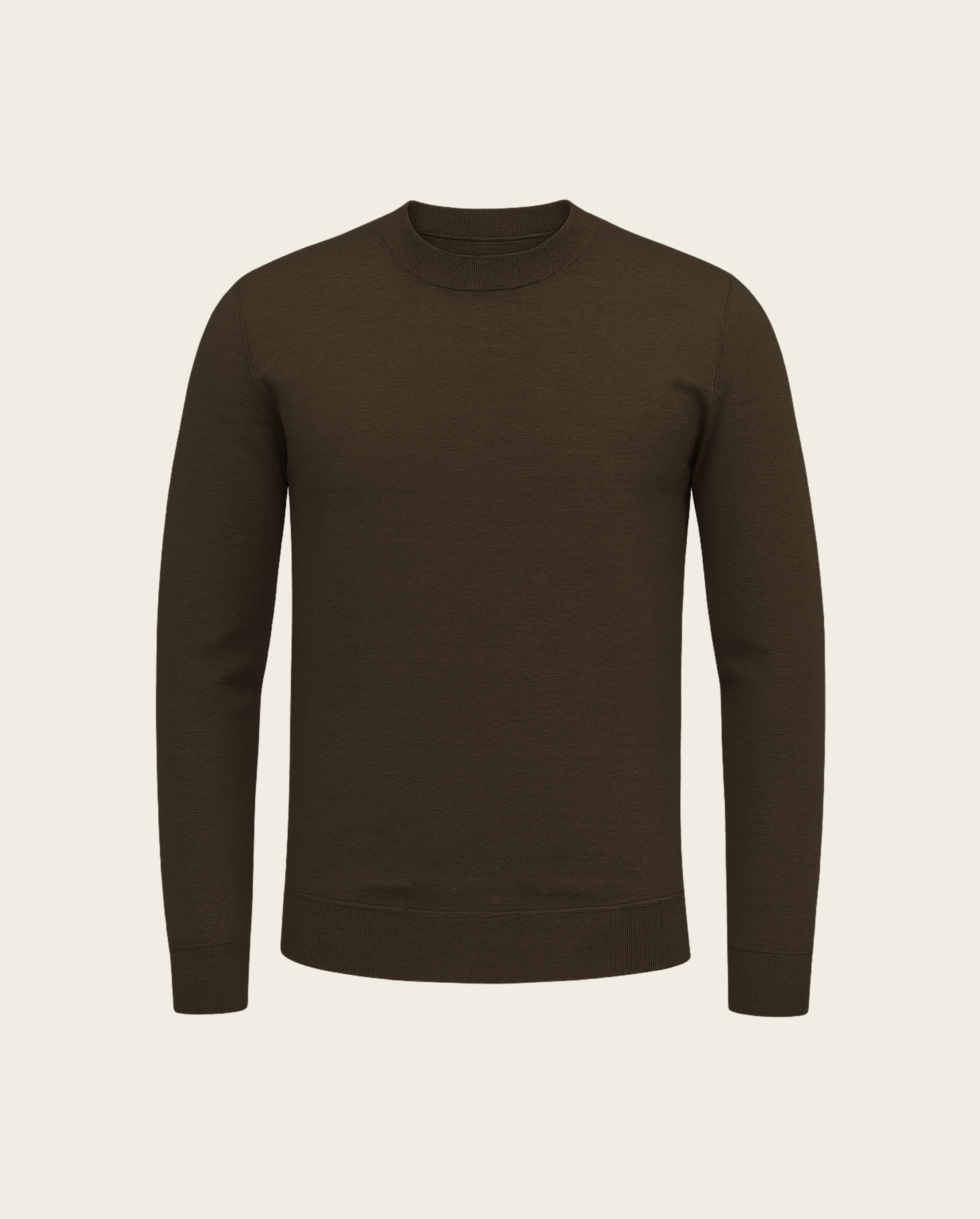 CASHWOOL CREWNECK SWEATER - BROWN