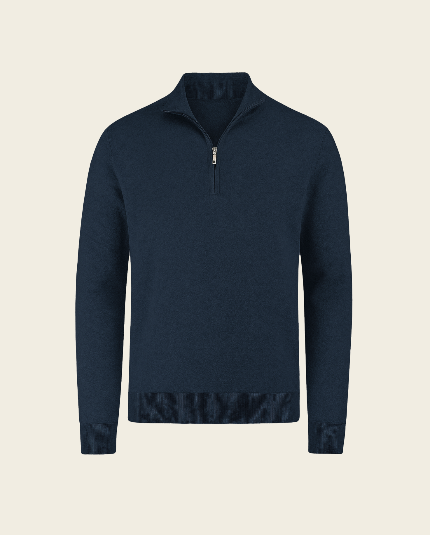 CASHWOOL HALFZIP SWEATER - NAVY