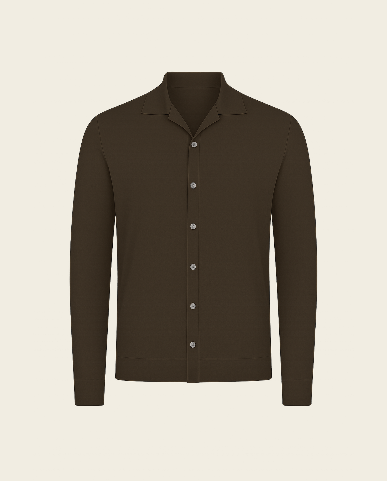 KNITTED SHIRT - BROWN