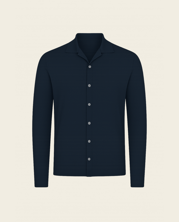 KNITTED SHIRT - NAVY