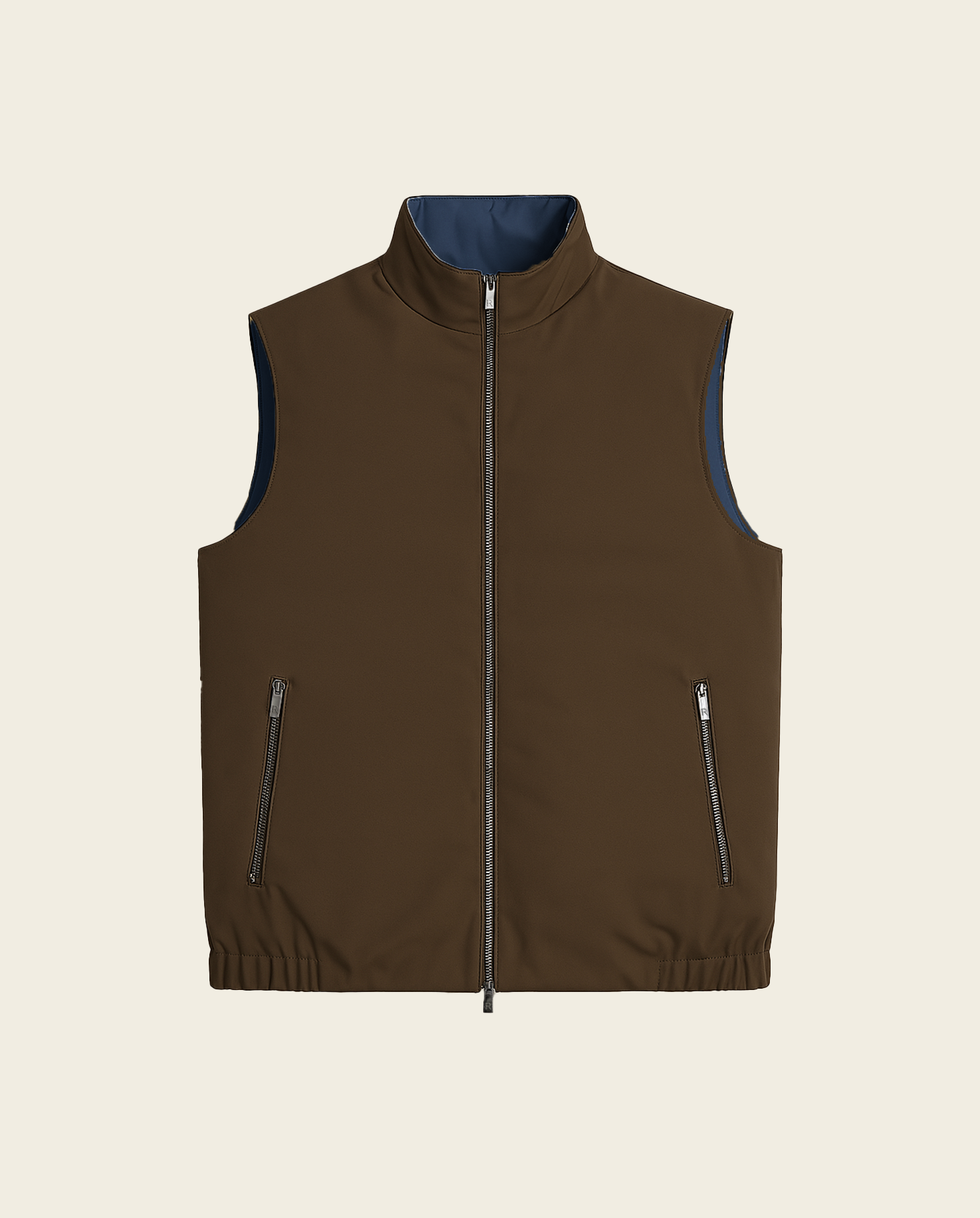 REVERSIBLE VEST - NAVY/BROWN