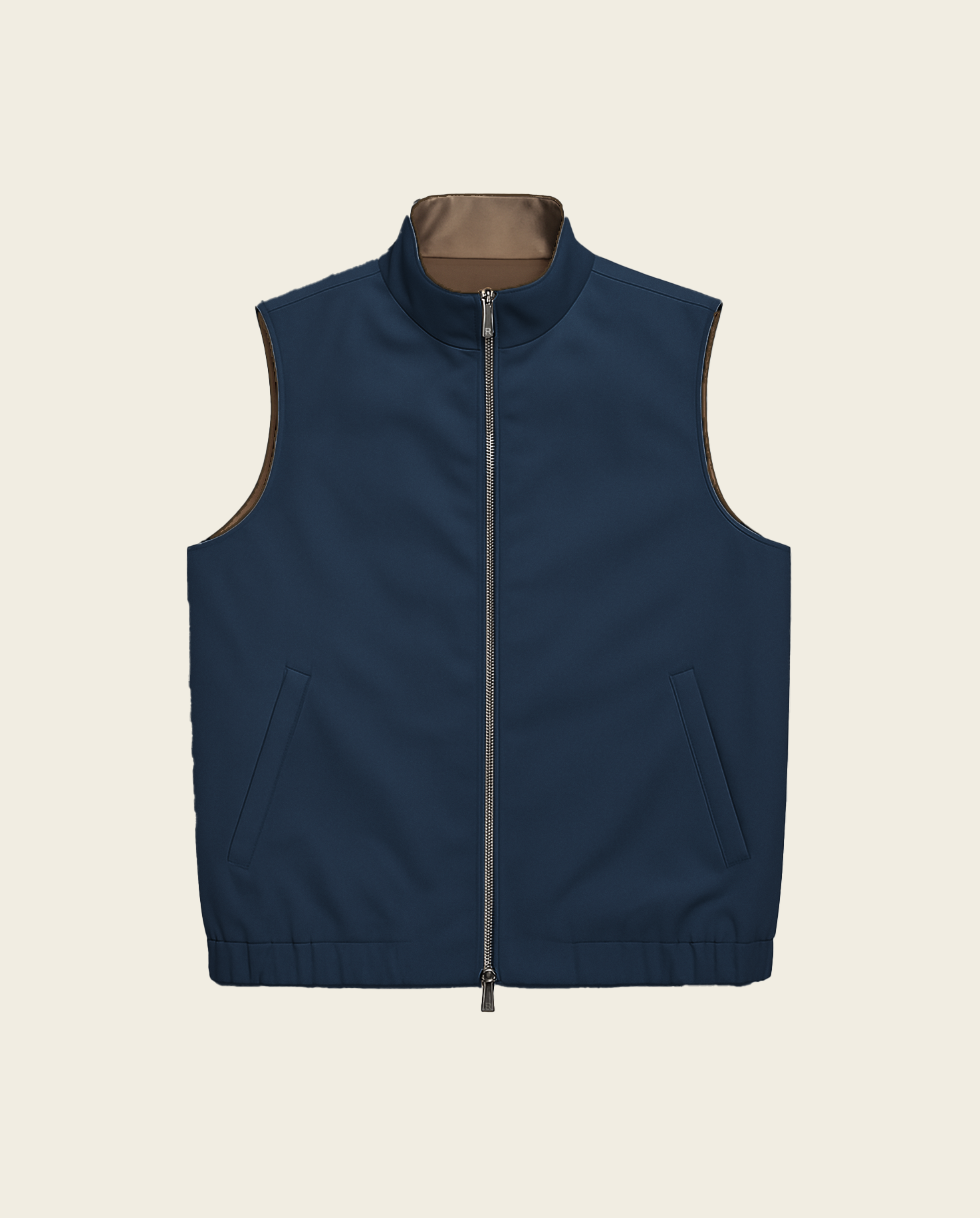 REVERSIBLE VEST - NAVY/BROWN